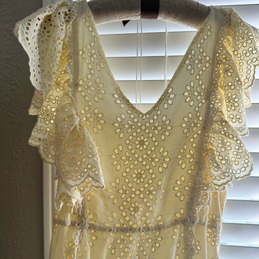 LoveShackFancy Yellow Eyelet Maxi Dress - Picture 6 of 6